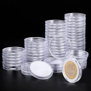 60p Clear Plastic Coin Capsules Silver Dollar Coin Holder 40mm.jpg