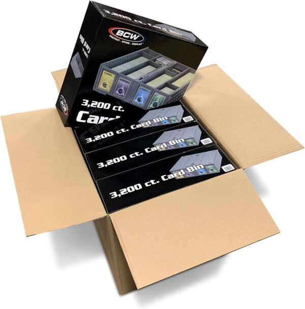 BCW Collectible Card Bin 4 Pack Gray Holds 3200 Cards.jpg