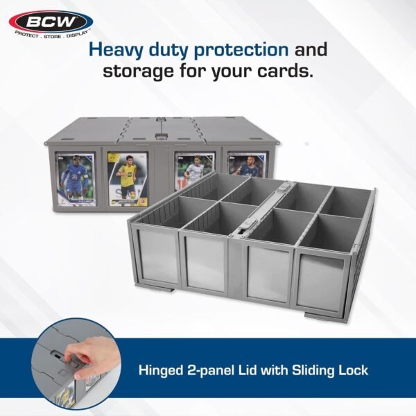 BCW Collectible Card Bin 4 Pack Gray Holds 3200 Cards Each Includes 4 Dividers Per Bin Storage for Pokemon MTG Sports Cards.jpg