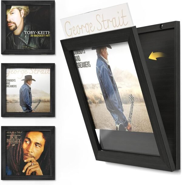 Emfogo Vinyl Record Frame Wall Front Opening 3 Pack Album Frames.jpg
