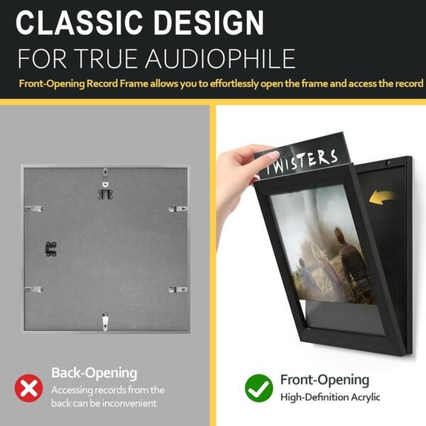 Emfogo Vinyl Record Frame Wall Front Opening 3 Pack Album Frames for Vinyl Records Display Vinyl Frame for 12x12 Inch LP Vinyl Record Cover Display 3 PackBlack.jpg