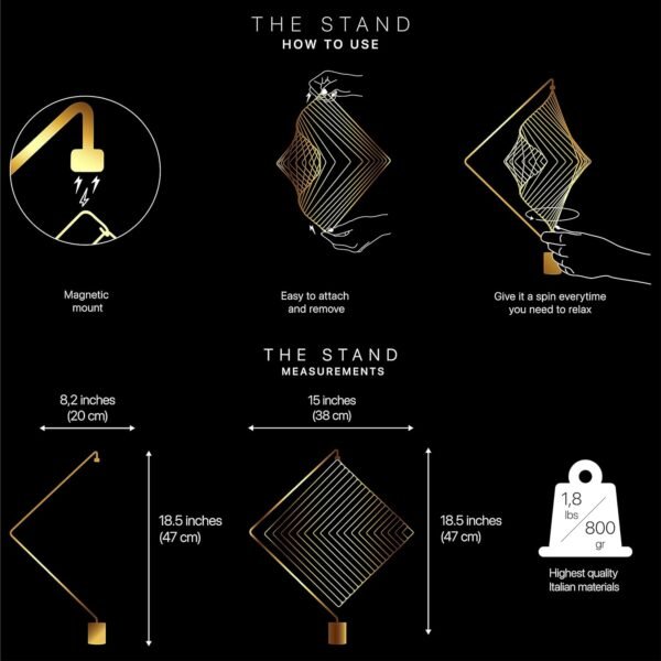 Square Wave and Magnetic Stand by Ivan Black Handmade in Italy Sensory Tool EDC Math Geometry Fidgeting for Kids and Adults Cool Sculpture Gadget for Stress and Anxiety Relief.jpg