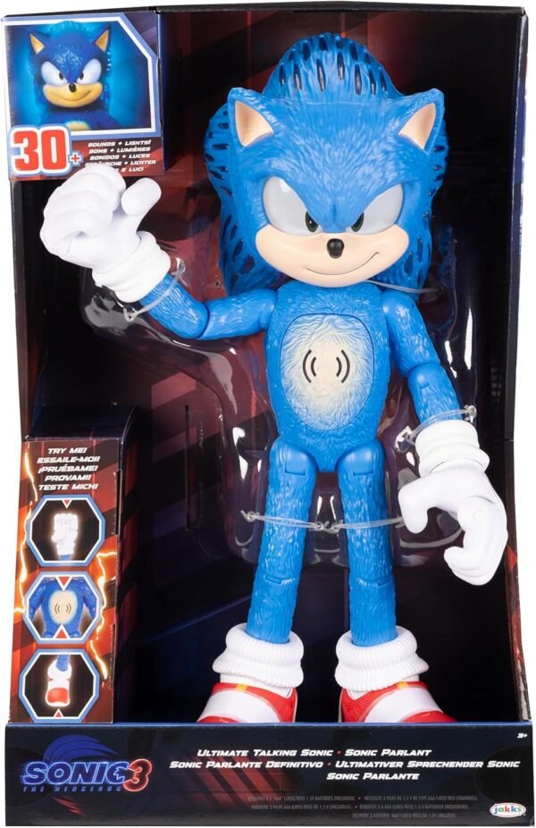 1741789450 Sonic The Hedgehog 3 Ultimate Talking Sonic 12 Inch Figure Features 30 Iconic and Humorous Phrases and Sounds from The Movies Light Up Eyes and Quills.jpg