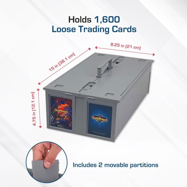 1741847050 BCW Collectible Card Bin – 6 Pack Gray Holds up to 1600 Cards Plastic Storage Box for Pokemon MTG Sports Cards.jpg