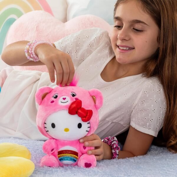 1742207052 Care Bears Hello Kitty Dressed As Cheer Bear 8 Fun Size Plush Soft Huggable Bestie – Good for Girls and Boys Employees Collectors Ages 4.jpg
