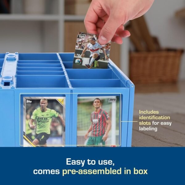 1742289852 BCW Collectible Card Bin 4 Pack Blue Holds 3200 Cards Each Includes 4 Dividers Per Bin Storage for Pokemon MTG Sports Cards.jpg