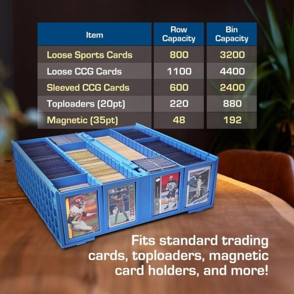 1742289853 BCW Collectible Card Bin 4 Pack Blue Holds 3200 Cards Each Includes 4 Dividers Per Bin Storage for Pokemon MTG Sports Cards.jpg