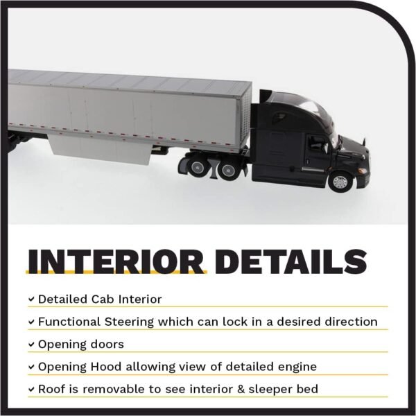 1742304251 Diecast Masters Freightliner Cascadia SBFA Tandem Truck 150 Scale Model Semi Trucks 72 Sleeper Cab 53 Dry Cargo Van Black Diecast Model 71047.jpg