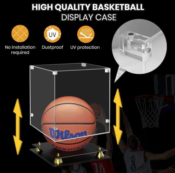 1742757852 Acrylic Basketball Case Display Clear Full Size Holder with UV Protection for Autographed Basketball Memorabilia Bilayer Display Stand.jpg