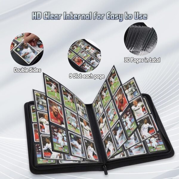 1743431053 Trading Card Binder Premium 9 Pocket Double Sided 540 Pocket PU Card Collection Binder Collectible Trading Card Albums for MTG TCG Sport Card Game Cards Dark Gray.jpg