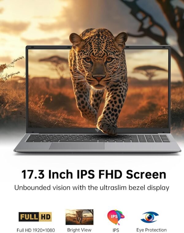 2024 Laptop17.3 Inch FHD Display Laptop Computer with Quad Core 12th Alder Lake N97Up to 3.6GHz 16GB RAM 512GB ROM Traditional Laptop Computer 6000Mah BatterySilver.jpg