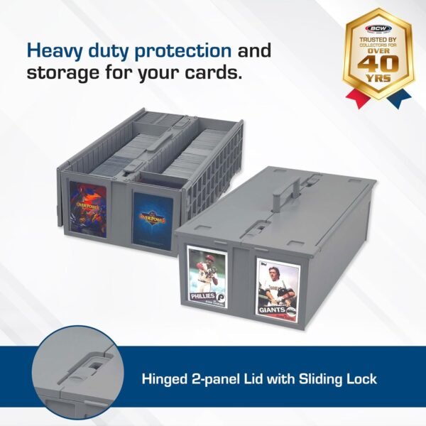 BCW Collectible Card Bin – 6 Pack Gray Holds up to 1600 Cards Plastic Storage Box for Pokemon MTG Sports Cards.jpg