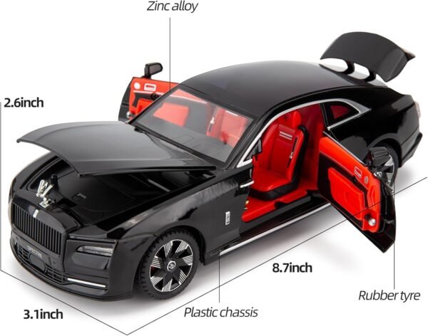 BDTCTK Compatible for 124 Rolls Royce Spectre Model Car Diecast Collectible Pull Back Toy Car with Sound and Light for Adults Kids Boys Girls Gift Black.jpg