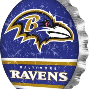 Baltimore Ravens 13 Jumbo Metal Distressed Bottle Cap Wall Sign.jpg
