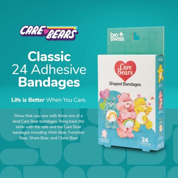 BioSwiss Care Bears Bandages Classic Care Bear Shaped Self Adhesive Bandage Latex Free Sterile Wound Care Fun First Aid Kit Supplies for Kids 24 Count.jpg