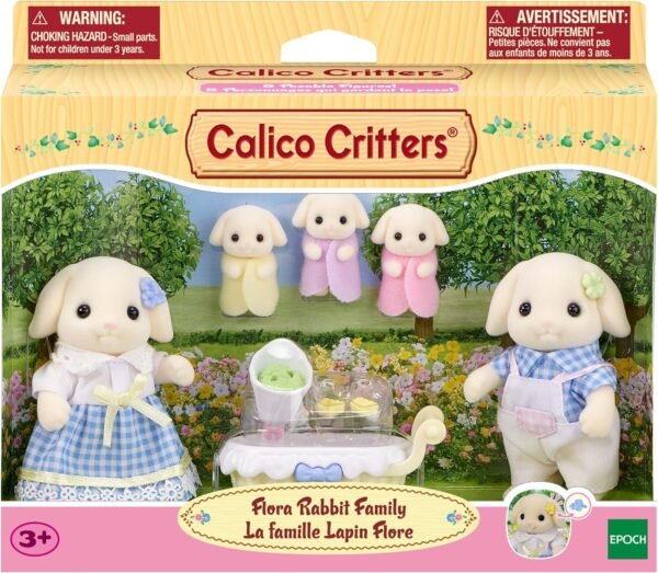 Calico Critters Flora Rabbit Family Set of 5 Collectible Doll Figures for Children Ages 3.jpg