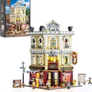 FUNWHOLE Antique Store Lighting Building Bricks Set City Town Corner Collectibles.jpg