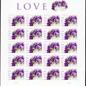 LOVE Pansies in a Basket Collectible Stamp Sheet of Twenty.jpg