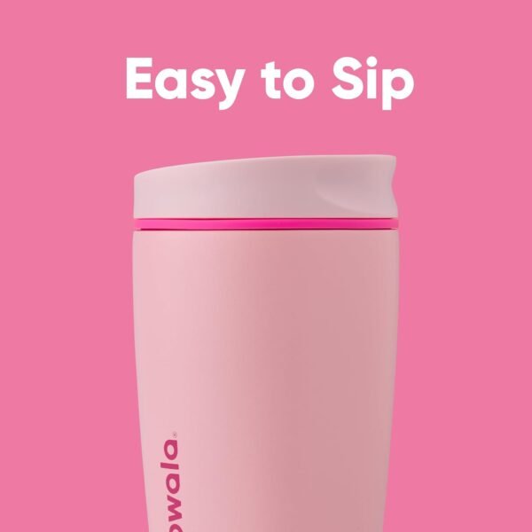 Owala SmoothSip Slider Insulated Stainless Steel Coffee Tumbler Reusable Iced Coffee Cup Hot Coffee Travel Mug BPA Free 12 oz Pink Pucker Up.jpg