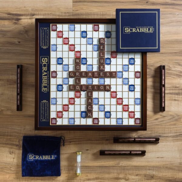 Scrabble Deluxe Edition with Rotating Wooden Game Board – Classic Family Word Game.jpg