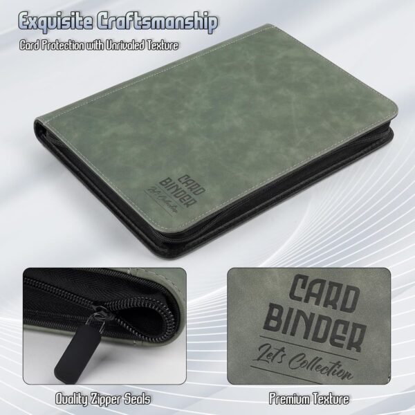 Trading Card Binder Premium 9 Pocket Double Sided 540 Pocket PU Card Collection Binder Collectible Trading Card Albums for MTG TCG Sport Card Game Cards Dark Gray.jpg