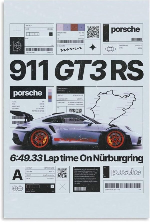WJREGG Car Poster F1 911 GT3 Super Vintage Car Posters.jpg