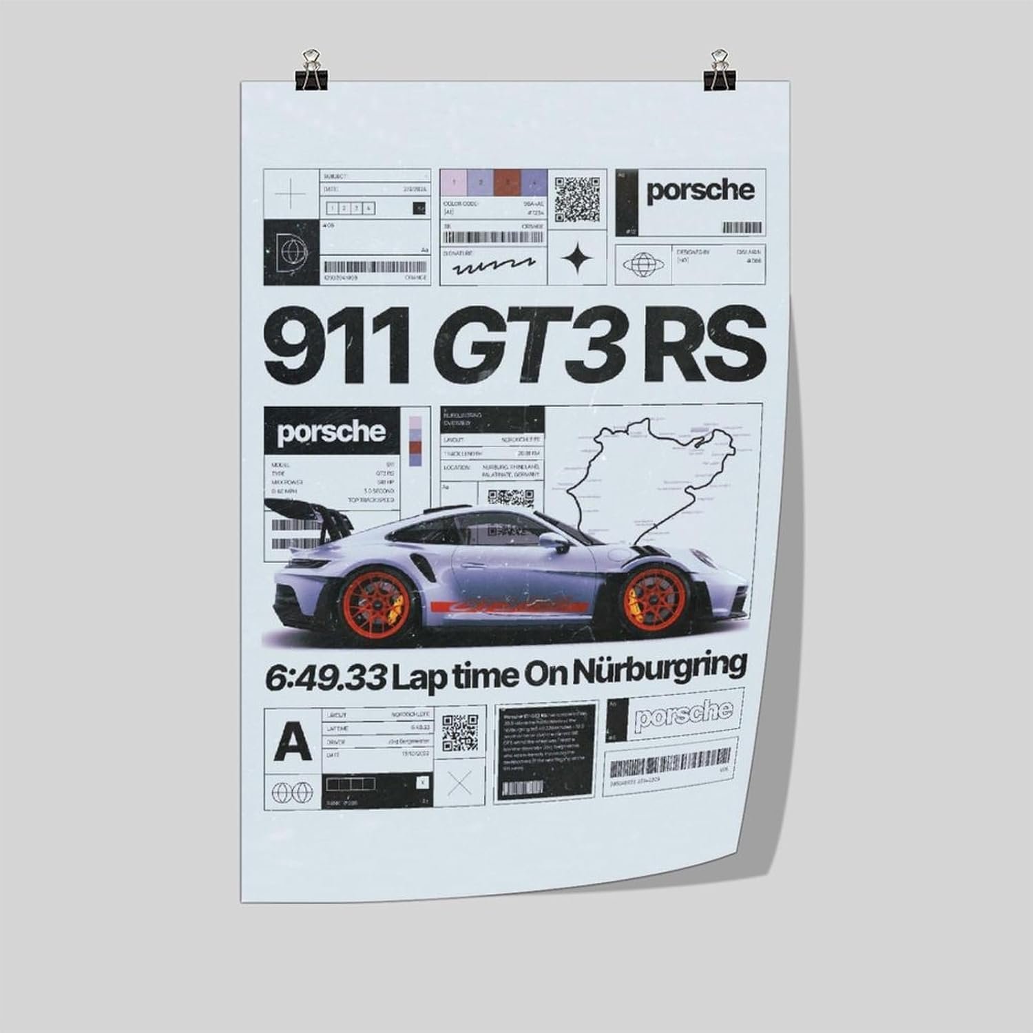 WJREGG Car Poster F1 911 GT3 Super Vintage Car Posters Racing Car Canvas Wall Art Prints For Boys Bedroom Office Decor Unframe style 16x24inch40x60cm.jpg