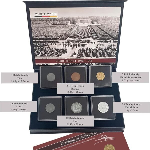WW2 Coins 6 Nazi Coins Issued from 1936 to 1945 Third Reich WW2 Memorabilia World War 2 World Currency Nazi Collectibles Axis and Allies Collection.jpg