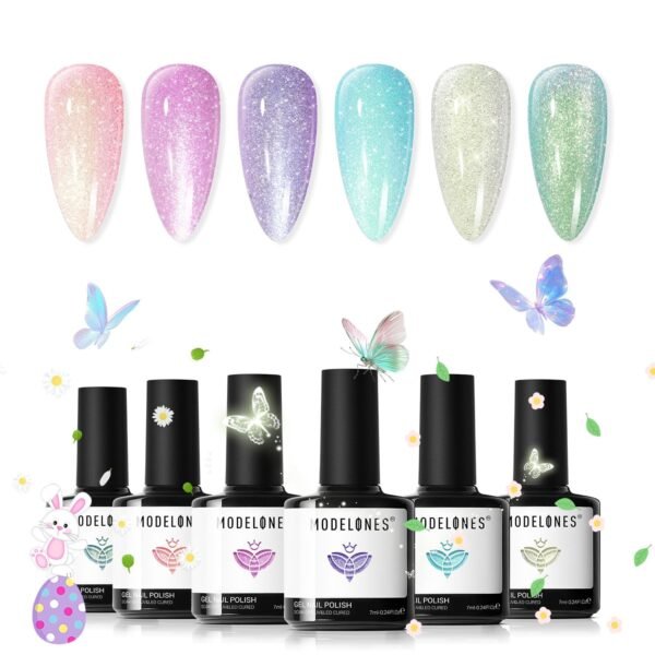 modelones Glitter Gel Nail Polish Set 6 Colors Sping Pastel.jpg