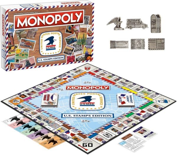 1743553454 Monopoly U.S. Stamps Edition Buy Sell Trade Iconic Collectible USPS Stamps Classic Monopoly Game Officially Licensed United States Postal Service Merchandise.jpg