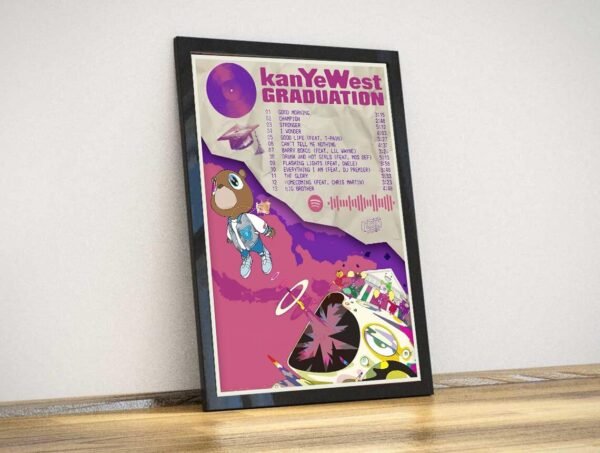 1743755052 JINNAZY Kanye Poster 2007 Western Graduation Signed Limited Edition Album Cover Poster Cool Wall Decor Art Matte Poster Unframed 12x18 inch.jpg