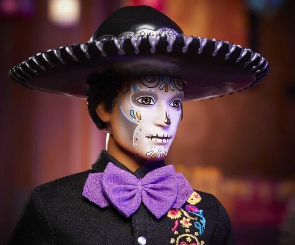 1744017855 Barbie 2021 Dia De Muertos Ken Doll 12 in Wearing Embroidered Shirt Serape Sombrero with Calavera Face Paint Gift for Collectors.jpg