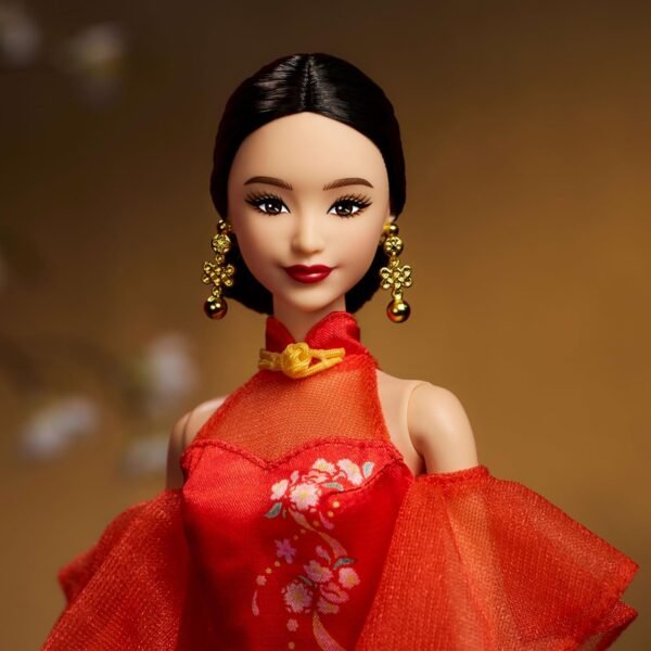 1744165451 Barbie Lunar New Year Doll Wearing Qipao Dress with Plum Blossom Prints Golden Accessories Signature Collection.jpg