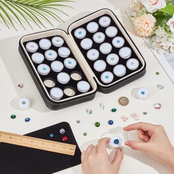 1744273451 BENECREAT 30 Pcs Gem Jars Leather Jewelry Display Case 8.6x5.1x2.5 Inch Loose Diamond Box with White Foam Insert Diamond Boxes Containers for Collectibles Storage.jpg