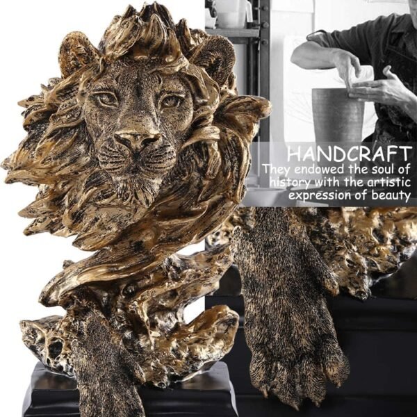 1744298652 HW Sandstone Lion The King of Beasts Statue Decoration for HomeStudyLiving Room Great Collectible Figurines Best Gift for The Man Golden Color HH17 D2.jpg