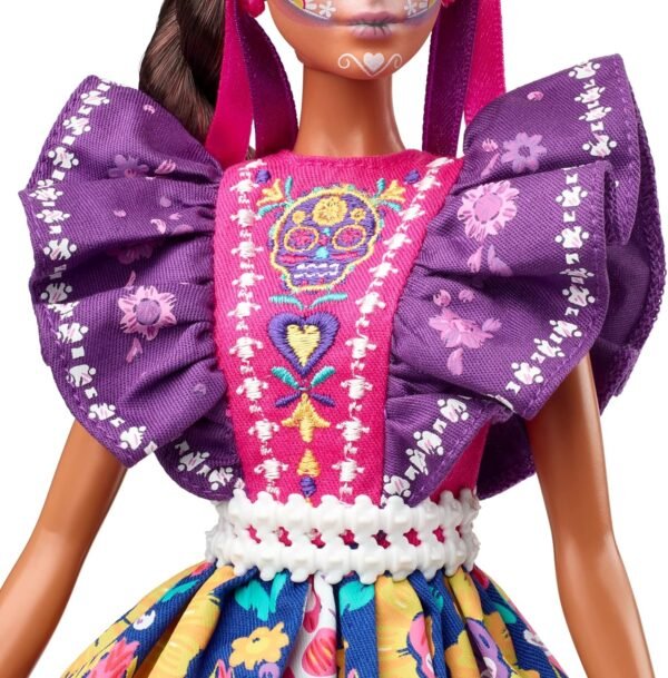 1745792656 Barbie Signature Doll 2022 Dia De Muertos Collectible Traditional Ruffled Dress with Flower Crown Calavera Face Paint.jpg
