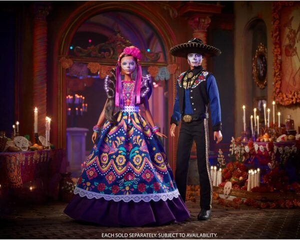 1745792658 Barbie Signature Doll 2022 Dia De Muertos Collectible Traditional Ruffled Dress with Flower Crown Calavera Face Paint.jpg