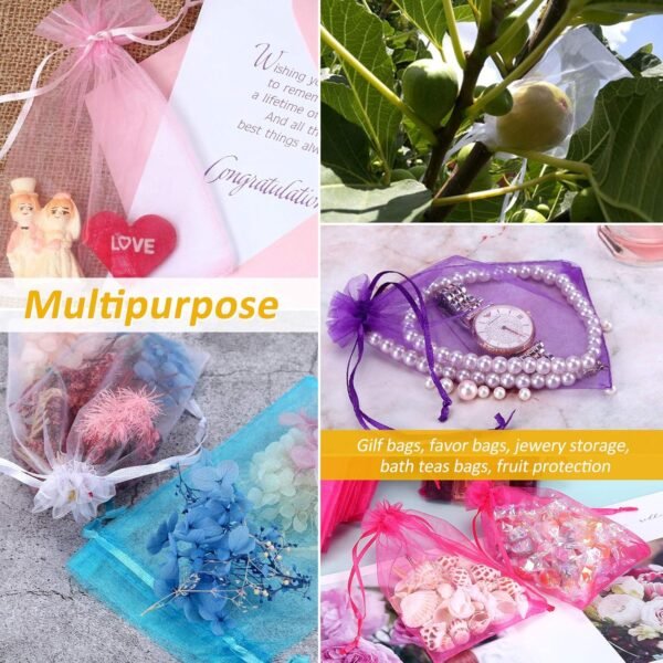 1745893454 Angooni 200PCS Sheer Organza Gift Bags Wedding Favor Bags with Drawstring 4x6 Inch Jewelry Pouches Party Festival Candy Bags10 Colors.jpg