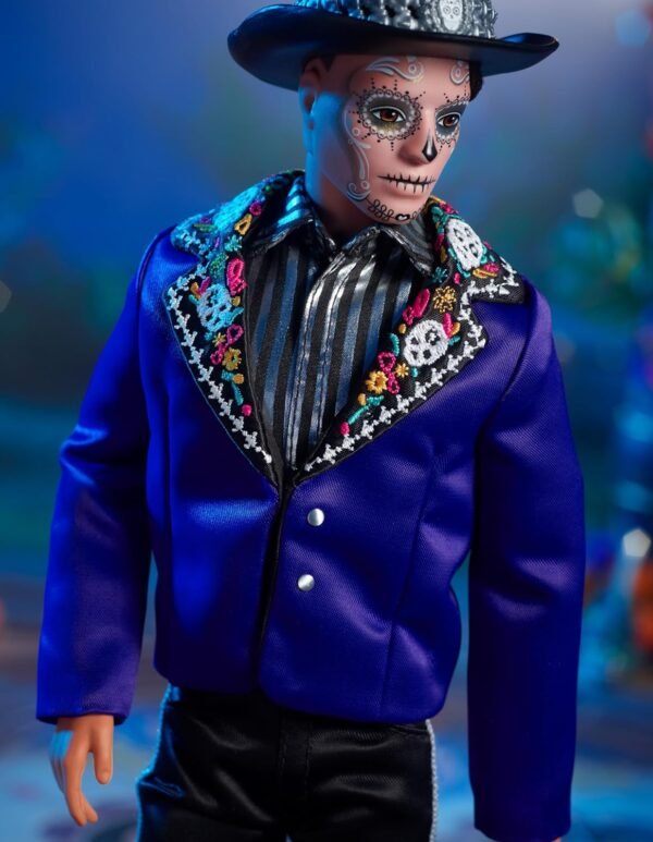 1745940254 Barbie Signature Ken Fashion Doll 2023 Dia de Muertos Collectible with Blue Jacket Black Hat Doll Stand.jpg