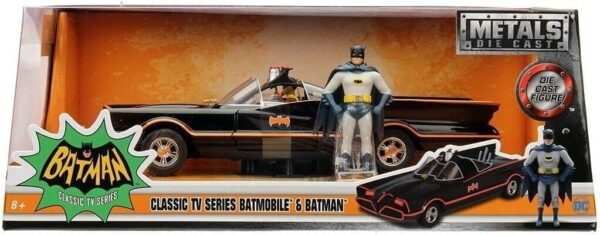 1966 Classic TV Series Batmobile 124 Die Cast Car with 2.75 Batman and Robin Figures Toys for Kids and Adults.jpg