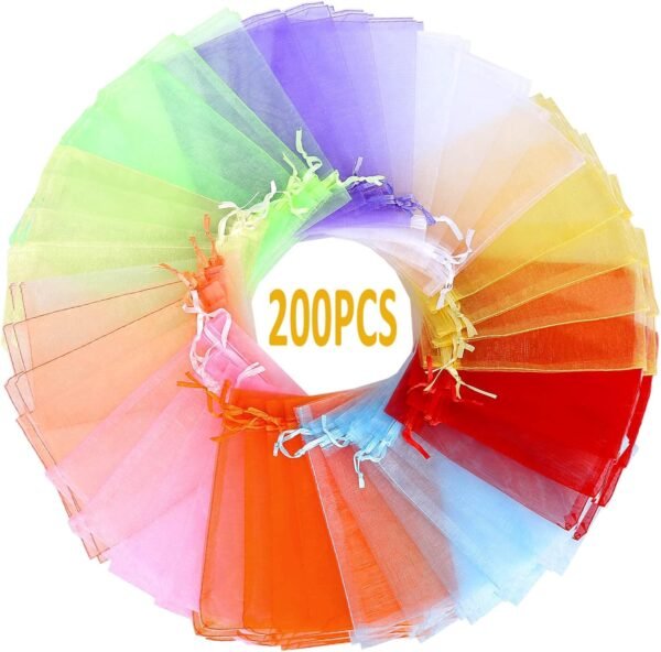 Angooni 200PCS Sheer Organza Gift Bags Wedding Favor Bags with.jpg
