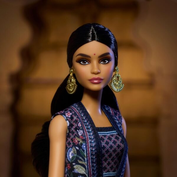 Barbie Diwali Doll by Anita Dongre Wearing Festival of Lights Look Holiday Collectible with Doll Stand Certificate of Authenticity.jpg