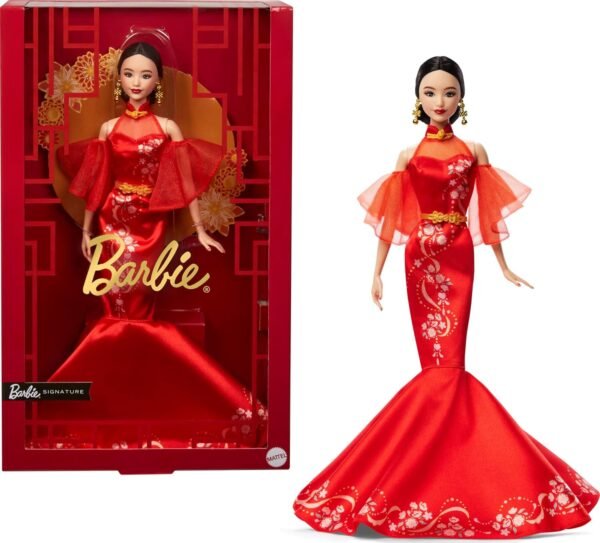 Barbie Lunar New Year Doll Wearing Qipao Dress with Plum.jpg