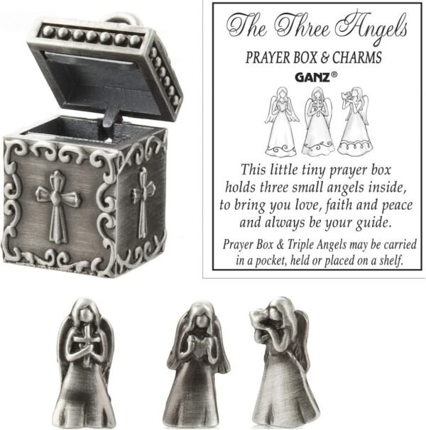 Ganz Angel Prayer Box Trinket Triple Angels Charm Pewter.jpg