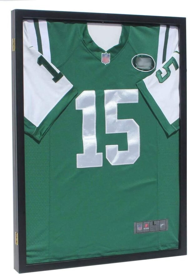 Jersey Display Frame Case Large Frames Shadow Box Lockable with UV Protection for Baseball Basketball Football Soccer Hockey Sport Shirt Black Finish.jpg