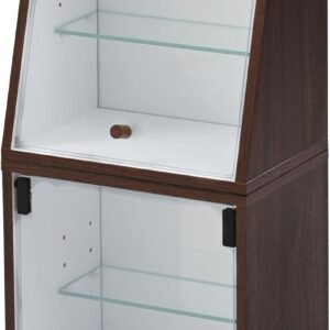 PaletteLife Knock Down Curio Cabinet Box 2 Tiers Brown Collection Case.jpg