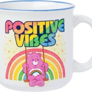 Silver Buffalo Care Bears Positive Vibes Glitter Ceramic Camper Mug.jpg