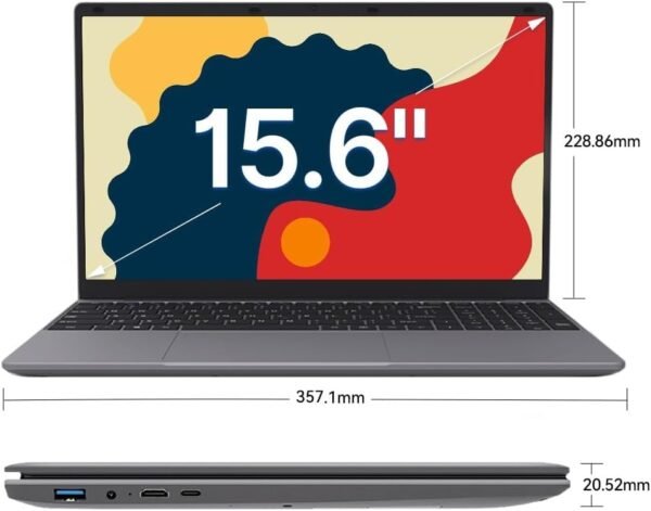 Student Laptop 15.6 Full HD 512GB SSD 12GB DDR4 RAM Intel Jasper Lake N5095 Numeric Keypad Wi Fi 6 AMD Radeon Graphics Windows 11 Business and Fun Grey.jpg