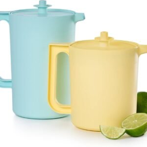 Tupperware Heritage Pitcher Set in Vintage Blue and Yellow Colors.jpg