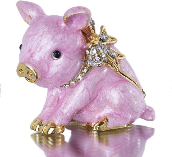 YU FENG Cute Piggy Jewelry Trinket Box Hinged Collectible Crystal.jpg